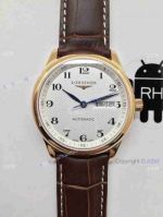 Copy Swiss Longines Watch Yellow Gold Brown Leather